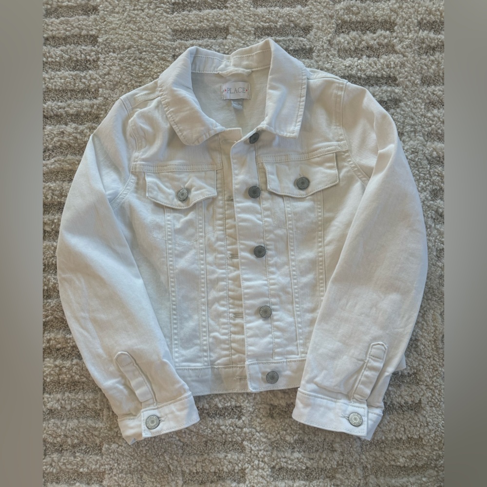 The Children’s Place Girls White Denim Jacket